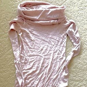 Elegant Light Pink Cowl Neck Sweater